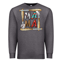 Charcoal Heather baseball mama Premium Sweatshirt - CowhideDigitalArt
