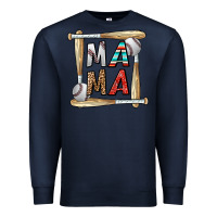 Navy baseball mama Premium Sweatshirt - CowhideDigitalArt