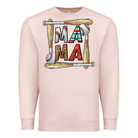 Pale Pink baseball mama Premium Sweatshirt - CowhideDigitalArt