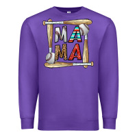Purple baseball mama Premium Sweatshirt - CowhideDigitalArt