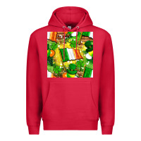 Cardinal Ireland flag with St. Patrick's Day  digital paper Premium Hoodie - BundleAndBundleShop