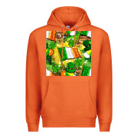 Carrot Ireland flag with St. Patrick's Day  digital paper Premium Hoodie - BundleAndBundleShop