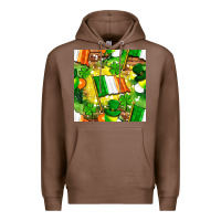 Chestnut Ireland flag with St. Patrick's Day  digital paper Premium Hoodie - BundleAndBundleShop