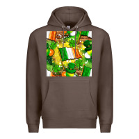 Coffee Ireland flag with St. Patrick's Day  digital paper Premium Hoodie - BundleAndBundleShop