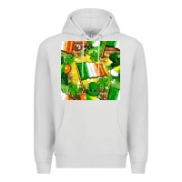 Dove Grey Ireland flag with St. Patrick's Day  digital paper Premium Hoodie - BundleAndBundleShop