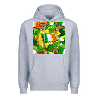 Heather Grey Ireland flag with St. Patrick's Day  digital paper Premium Hoodie - BundleAndBundleShop