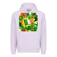 Lilac Ireland flag with St. Patrick's Day  digital paper Premium Hoodie - BundleAndBundleShop