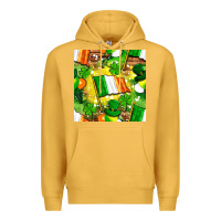 Mustard Ireland flag with St. Patrick's Day  digital paper Premium Hoodie - BundleAndBundleShop