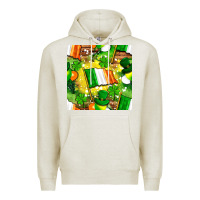 Oatmeal Heather Ireland flag with St. Patrick's Day  digital paper Premium Hoodie - BundleAndBundleShop