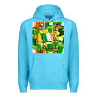 Ocean Blue Ireland flag with St. Patrick's Day  digital paper Premium Hoodie - BundleAndBundleShop