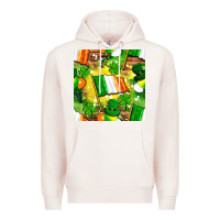 Pale Pink Ireland flag with St. Patrick's Day  digital paper Premium Hoodie - BundleAndBundleShop