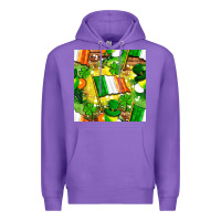 Purple Ireland flag with St. Patrick's Day  digital paper Premium Hoodie - BundleAndBundleShop