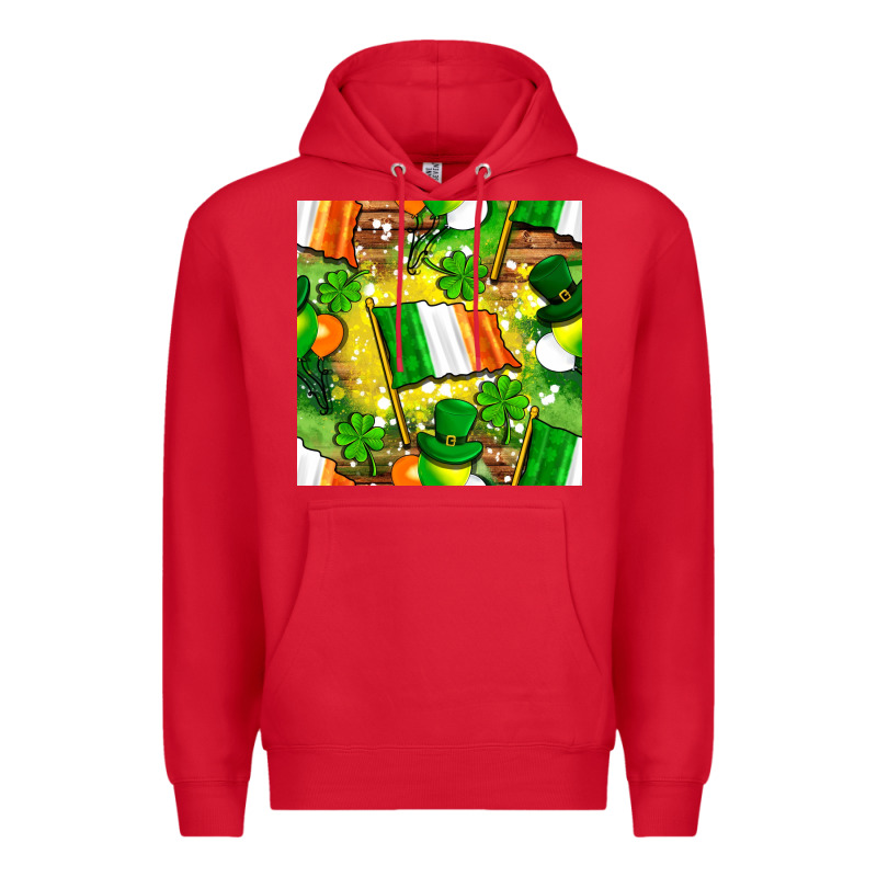 Ireland Flag With St. Patrick's Day  Digital Paper Premium Hoodie by BundleAndBundleShop | Teevron
