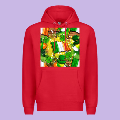 Ireland Flag With St. Patrick's Day  Digital Paper Premium Hoodie Designed By Bundleandbundleshop
