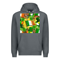 Rock Ireland flag with St. Patrick's Day  digital paper Premium Hoodie - BundleAndBundleShop