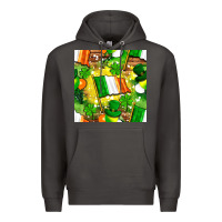 Smoke Ireland flag with St. Patrick's Day  digital paper Premium Hoodie - BundleAndBundleShop
