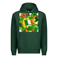 Sports Green Ireland flag with St. Patrick's Day  digital paper Premium Hoodie - BundleAndBundleShop