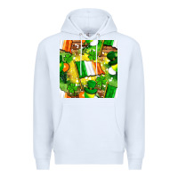 White Ireland flag with St. Patrick's Day  digital paper Premium Hoodie - BundleAndBundleShop