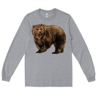Heather Grey Grizzly Bear Long Sleeve Tee - HowdyJamesFarm