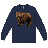 Navy Grizzly Bear Long Sleeve Tee - HowdyJamesFarm