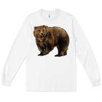 White Grizzly Bear Long Sleeve Tee - HowdyJamesFarm