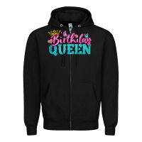 Black birthday queen Zipper Hoodie - BundleAndBundleShop