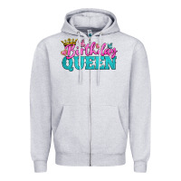 Heather Grey birthday queen Zipper Hoodie - BundleAndBundleShop