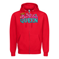 Red birthday queen Zipper Hoodie - BundleAndBundleShop