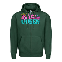 Sports Green birthday queen Zipper Hoodie - BundleAndBundleShop