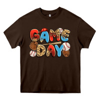 Chocolate Brown game day baseball Heavy Core Tee - JahusDesignShop