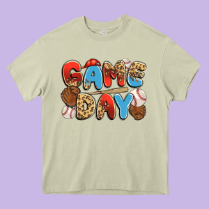 Game Day Baseball Heavy Core Tee Designed By Jahusdesignshop
