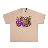 Burro Mardi Gras hearts Urban Heavy Tee - NancyCooperArtShop
