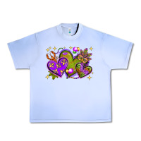 Grape Ice Mardi Gras hearts Urban Heavy Tee - NancyCooperArtShop