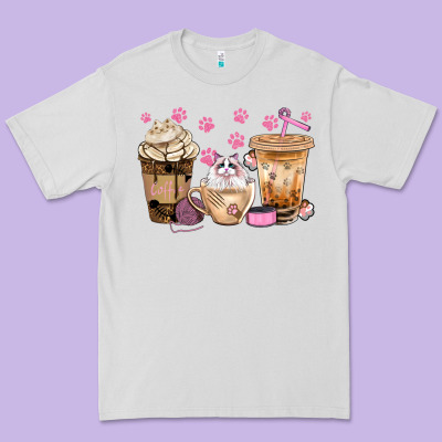 Cat Coffee Cups With Paw Bbs Premium Tee Designed By Bundleandbundleshop