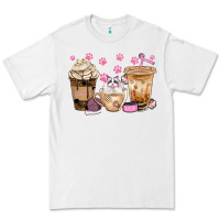 White cat coffee cups with paw bbs Premium Tee - BundleAndBundleShop