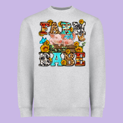 Western Farm Babe Heavyweight Sweatshirt Designed By Oliviacreatesart