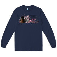 Navy i am the storm with girl and butterflies Long Sleeve Tee - TumblerDesignByShophia
