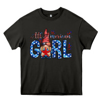 Asphalt all american girl with gnome Heavy Core Tee - NancyCooperArtShop