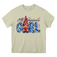 Mossy all american girl with gnome Heavy Core Tee - NancyCooperArtShop