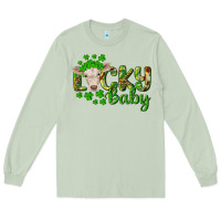 Matcha Lucky baby charolais calf Long Sleeve Tee - RanaPortraitStore