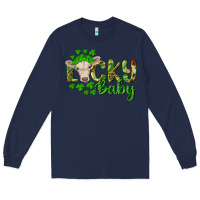 Navy Lucky baby charolais calf Long Sleeve Tee - RanaPortraitStore