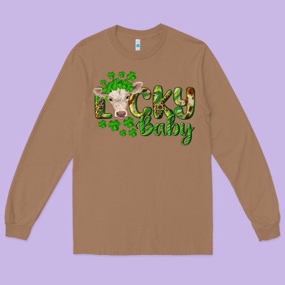 Lucky Baby Charolais Calf Long Sleeve Tee Designed By Ranaportraitstore