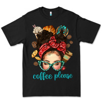 Black coffee please messy bun with coffee bean bbs Premium Tee - BundleAndBundleShop