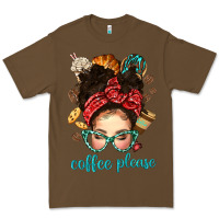 Cacao coffee please messy bun with coffee bean bbs Premium Tee - BundleAndBundleShop