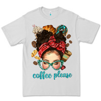 Dove Grey coffee please messy bun with coffee bean bbs Premium Tee - BundleAndBundleShop