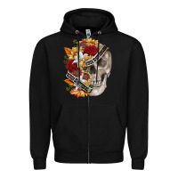 Black skull kinda emotionless kinda emotional Zipper Hoodie - FaDigitalArtStudio