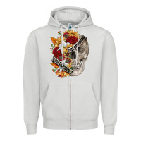 Dove Grey skull kinda emotionless kinda emotional Zipper Hoodie - FaDigitalArtStudio