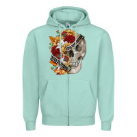 Seafoam skull kinda emotionless kinda emotional Zipper Hoodie - FaDigitalArtStudio