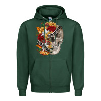Sports Green skull kinda emotionless kinda emotional Zipper Hoodie - FaDigitalArtStudio