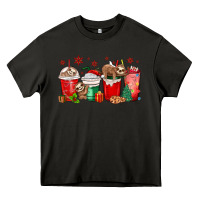 Asphalt christmas sloth coffee cups Heavy Core Tee - MaliasSmallBusiness